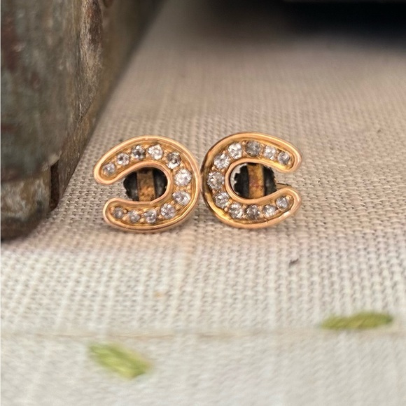 Antique 14k Old Mine Cut Diamond Studs - Picture 5 of 13